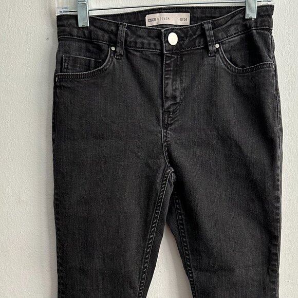 ASOS Washed Black Skinny Jeans Size 30/34 - Picture 1 of 6